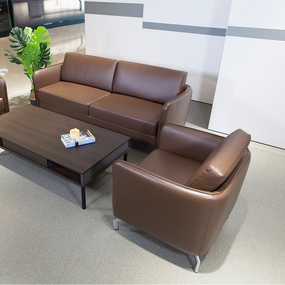 Wenchen Furniture Manufacturer High Quality Best Sell Style Oficina Sofa Set Luxury Designer Leather Single Seater Office sofa
