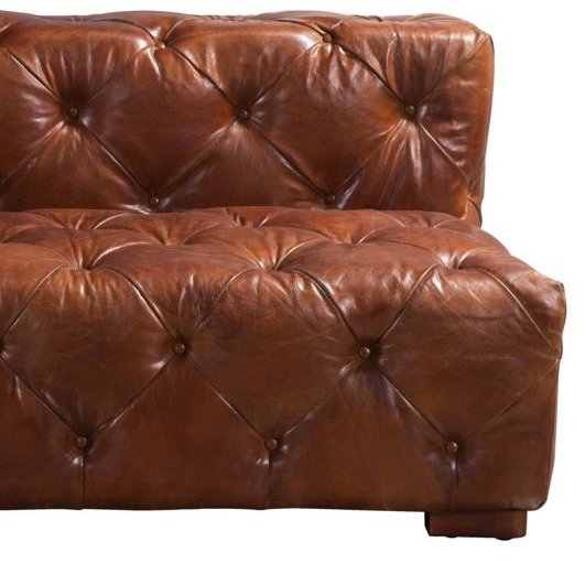 Retro Vintage Brown Leather Chesterfield Corner Sofa For Living Room