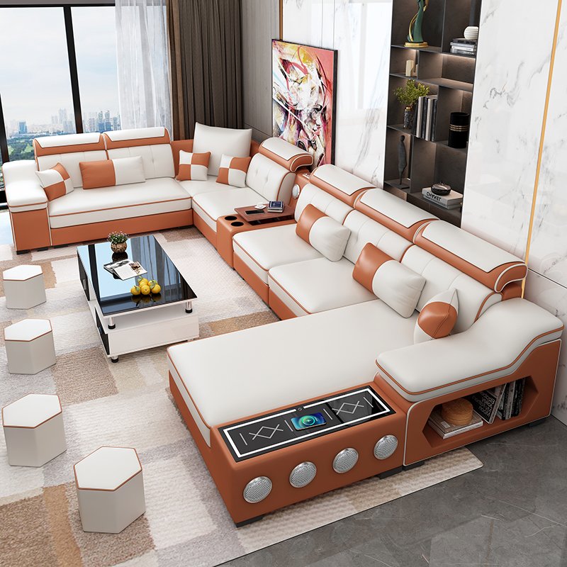 CBMmart Modern Stationary Contemporary Leather Wholesale Home Living Room Love Seater Sofa
