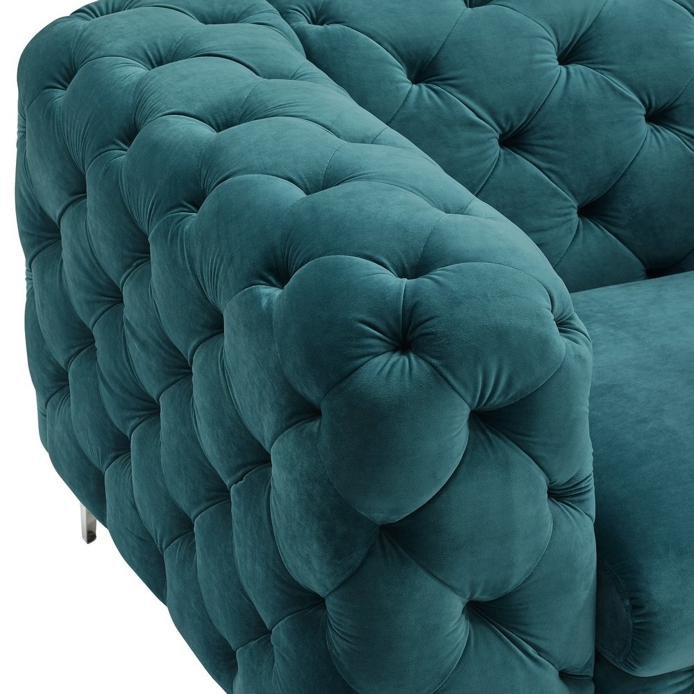NOVA Nordic Lounge Living Room Sofa 2 Seater Upholstered Modular Green Velvet Chesterfield Sofas Sectional Couch Furniture Set
