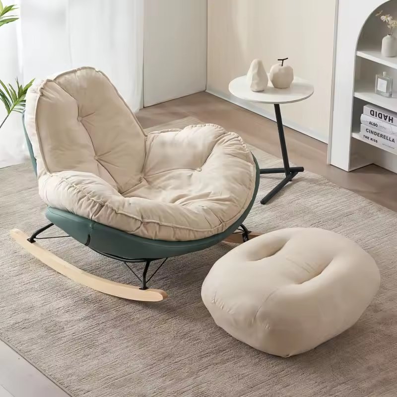 MORE DESIGN Comfortable Rocking Adult Recliner Lazy Sofa Adult Living Room Light Luxury Leisure Rocking Lounge Chair