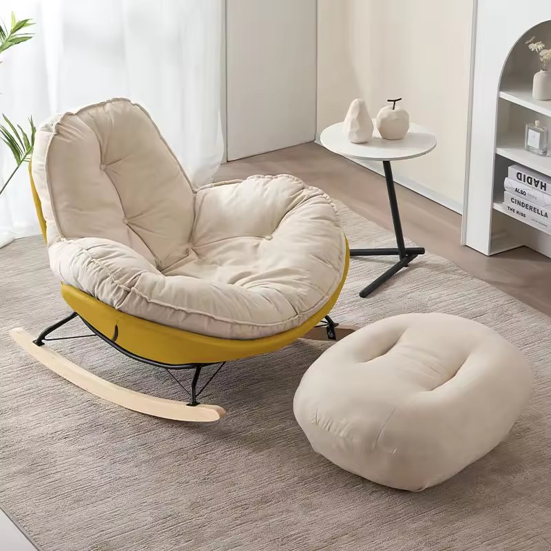 MORE DESIGN Comfortable Rocking Adult Recliner Lazy Sofa Adult Living Room Light Luxury Leisure Rocking Lounge Chair