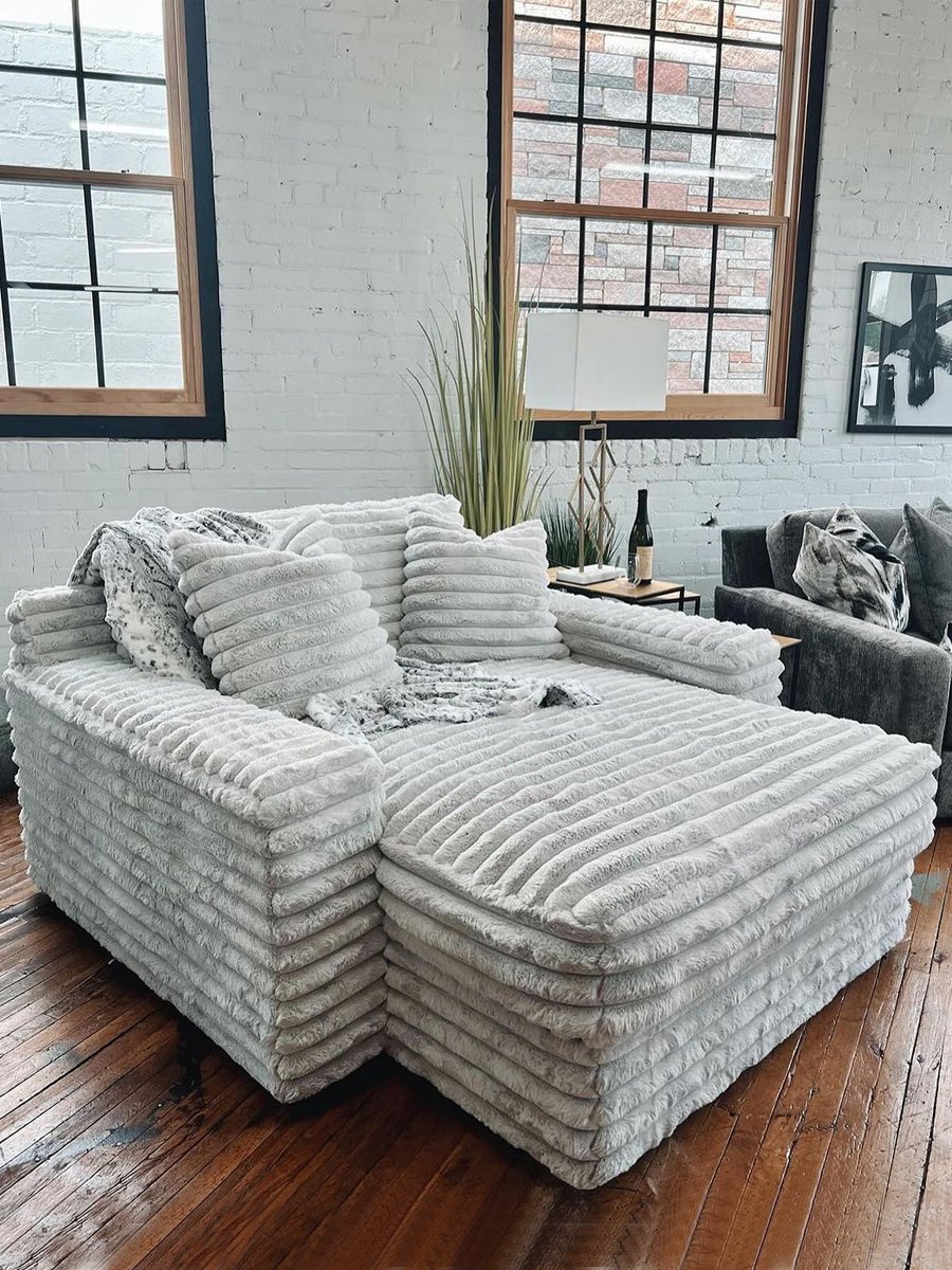 ATUNUS Thick Striped Corduroy Modular Sectional Sofa Couch Set Little Ted or Big Ted Daybed Apartment Villa Fabric