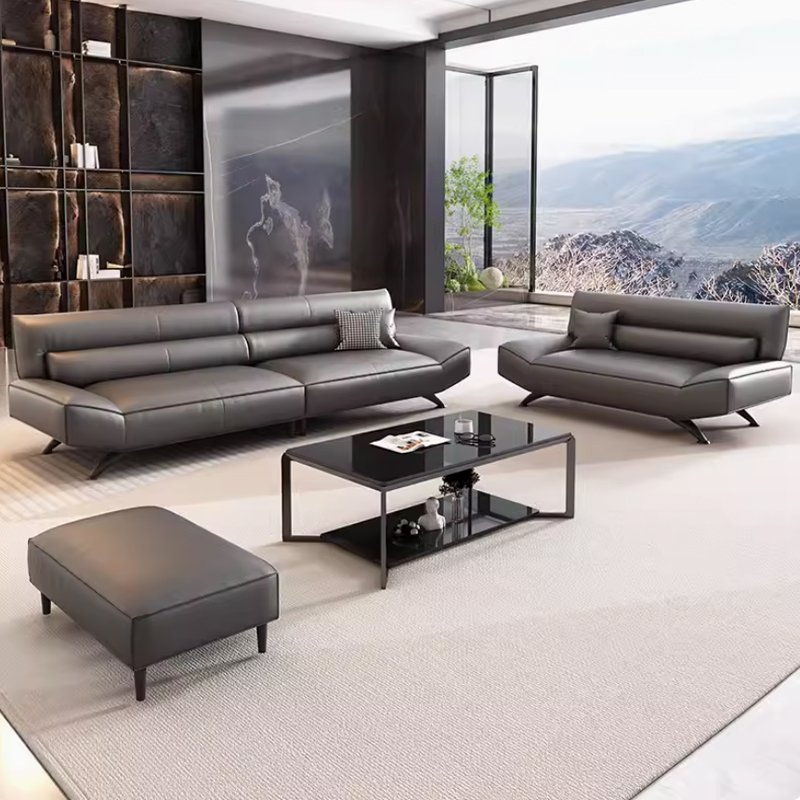 Modern Minimalist Office Sofa Three-Person Combination Set for Reception Leisure Area Negotiation Straight Row-for Living Room