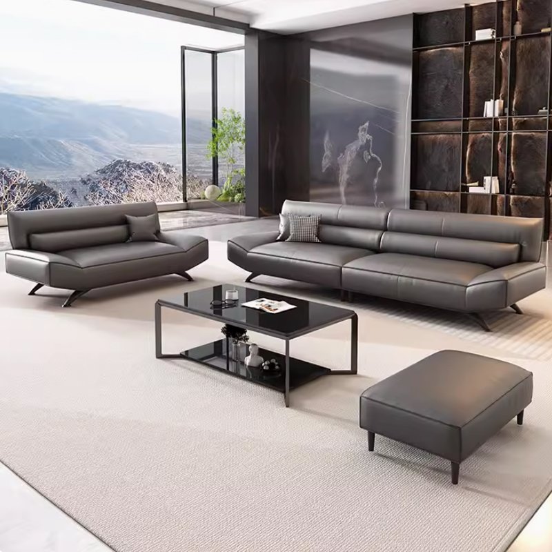 Modern Minimalist Office Sofa Three-Person Combination Set for Reception Leisure Area Negotiation Straight Row-for Living Room