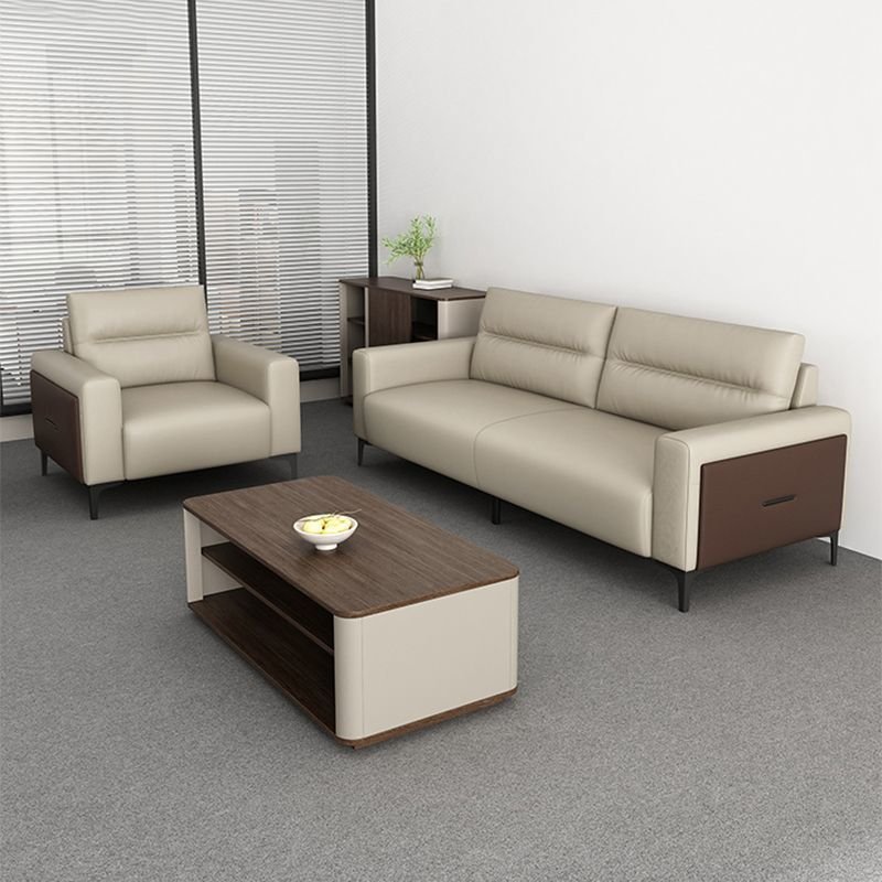 Jiangsu Keye Modern Simple Leather Office Sofa Set with Modular Coffee Table for Business & Leisure Reception Rest Area