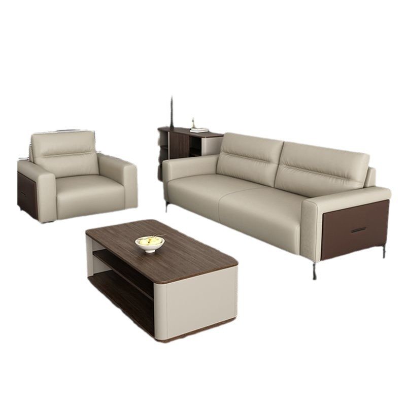 Jiangsu Keye Modern Simple Leather Office Sofa Set with Modular Coffee Table for Business & Leisure Reception Rest Area
