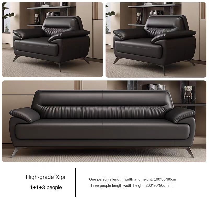 Modern Simple Office Sofa Set Business Chair Reception Coffee Table PU Material Leather Cover Modular Feature Hotel Living Room