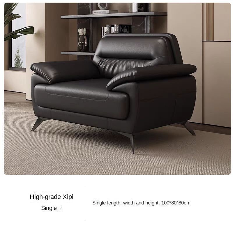 Modern Simple Office Sofa Set Business Chair Reception Coffee Table PU Material Leather Cover Modular Feature Hotel Living Room
