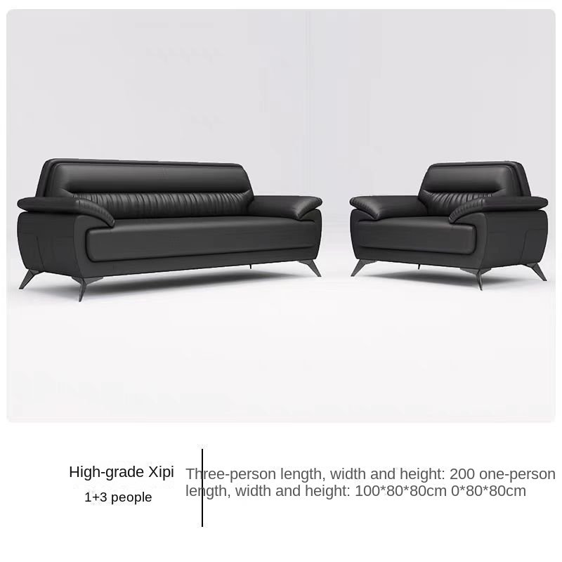 Modern Simple Office Sofa Set Business Chair Reception Coffee Table PU Material Leather Cover Modular Feature Hotel Living Room