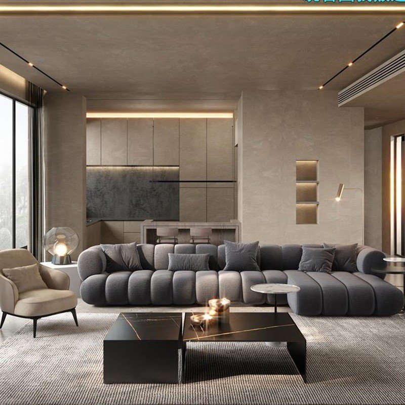 ATUNUS Italy Velvet Soft Green Couch 3 Seater Apartment Hotel Living Room Modular Sectional Sofa Couch Set