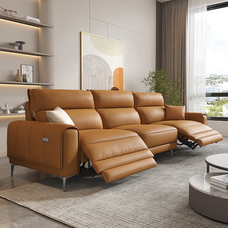 Italian morden living room luxury sofa home office furniture set 3 seats leather recliner leather sofa
