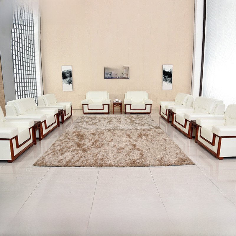 Manufacturers directly for office sofa VIP reception meeting Chinese simple fabric single meeting sofa coffee table combination