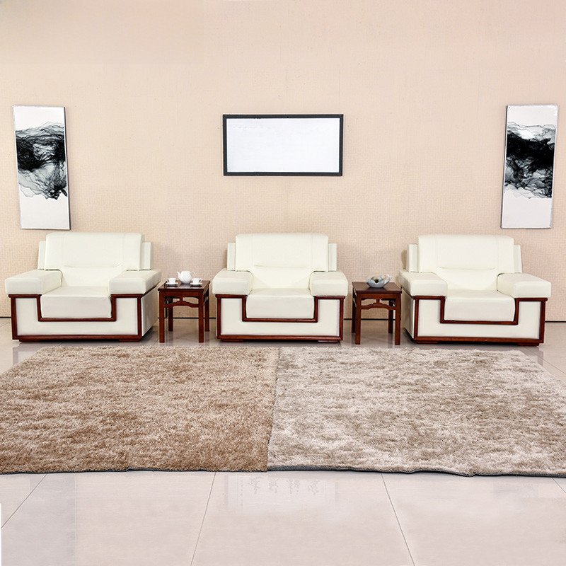 Manufacturers directly for office sofa VIP reception meeting Chinese simple fabric single meeting sofa coffee table combination