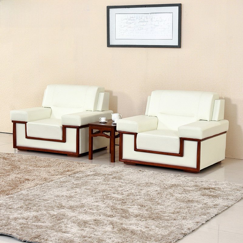 Manufacturers directly for office sofa VIP reception meeting Chinese simple fabric single meeting sofa coffee table combination