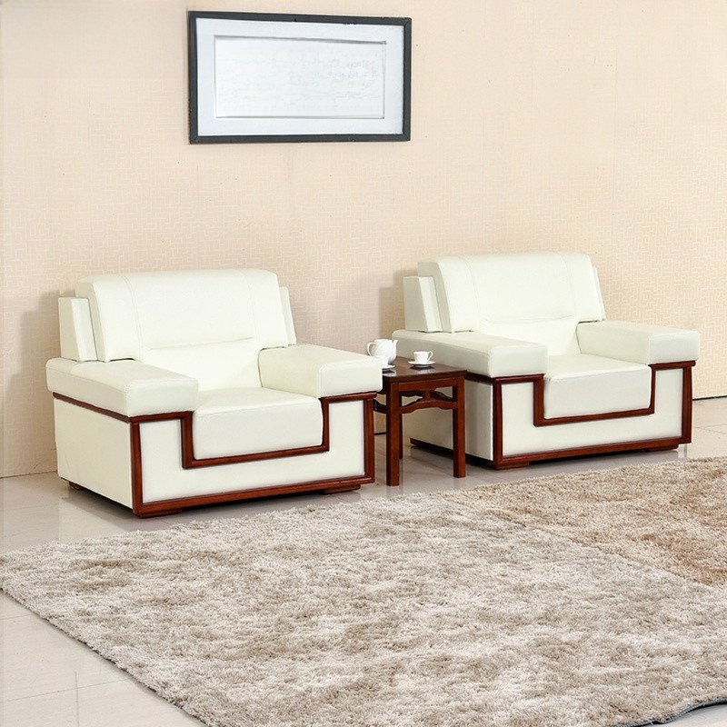 Manufacturers directly for office sofa VIP reception meeting Chinese simple fabric single meeting sofa coffee table combination