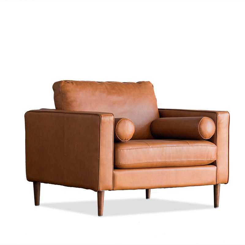 TPZ079S Wholesale Genuine Leather one seat sofa set modern design home furniture wooden sofa living room sofas