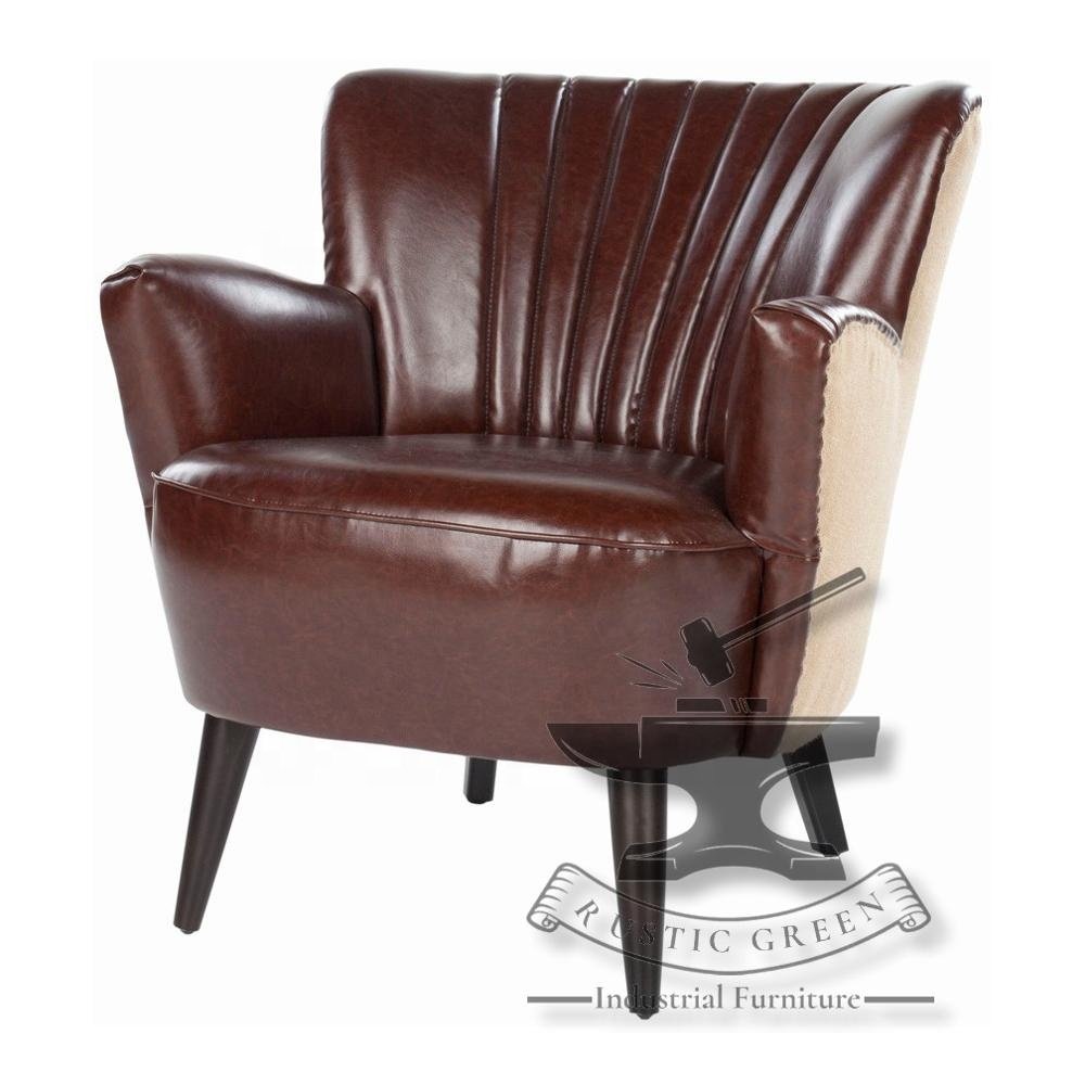 Vintage Genuine Leather Wing Back Sofa Chair
