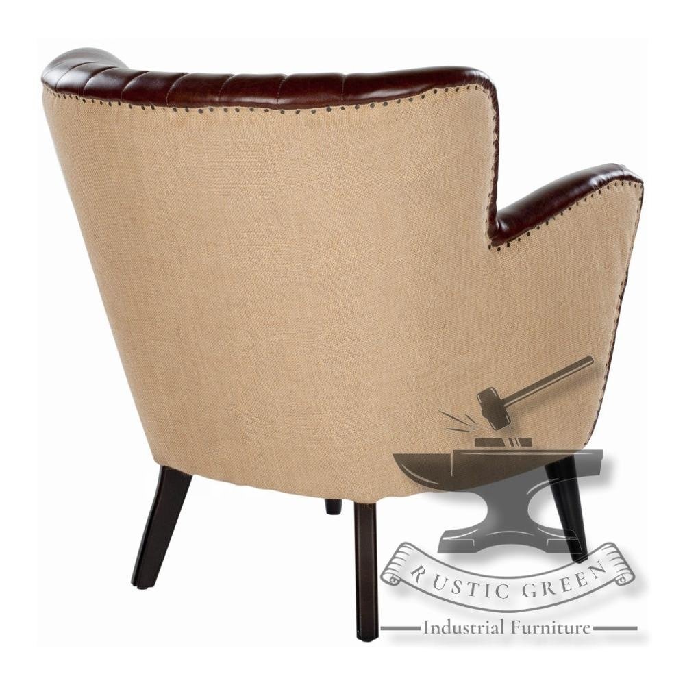 Vintage Genuine Leather Wing Back Sofa Chair