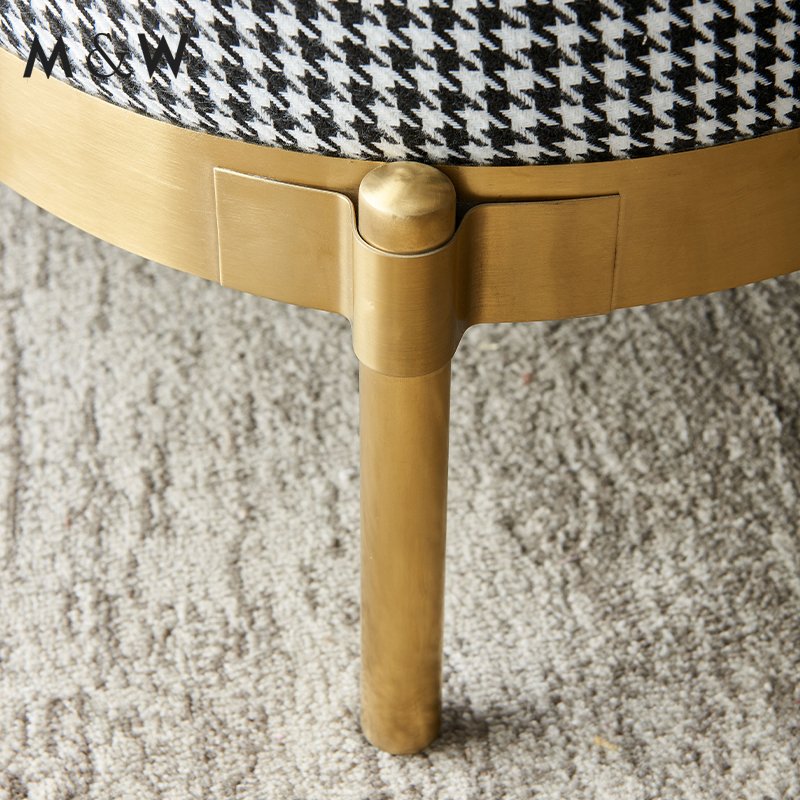 M&W Modern Leisure Single Seat Fabric Accent Lounge Chair With Gold Metal Base Sofa Chair