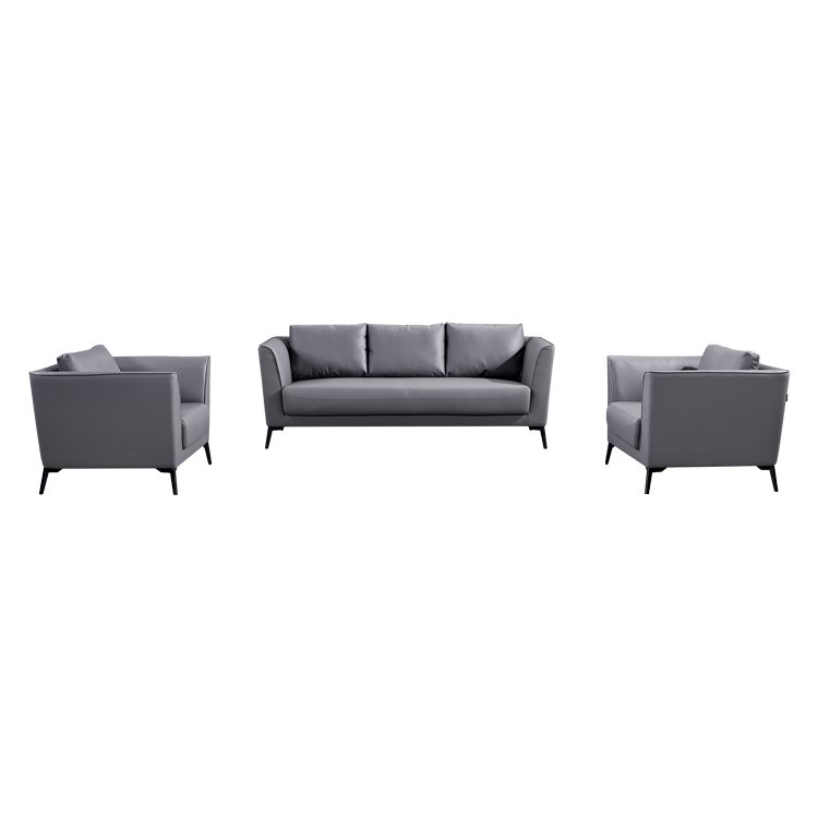 Commercial Sofa Office Reception Furniture Grey Modern Leather Sofa Sets Living Room Sofa