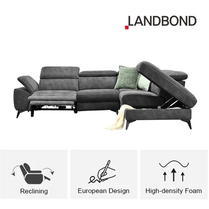 Room incliner sofa set leather electric sofa Couches Luxury Microfiber Fabric Sectional For Home Furniture L Shaped Sofa