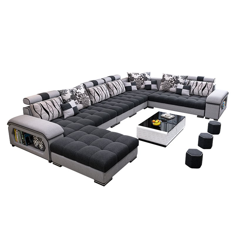 Fabric sofa set furniture living room removable washable modern italian living room sofas Nordic corner chaise luxury sofa