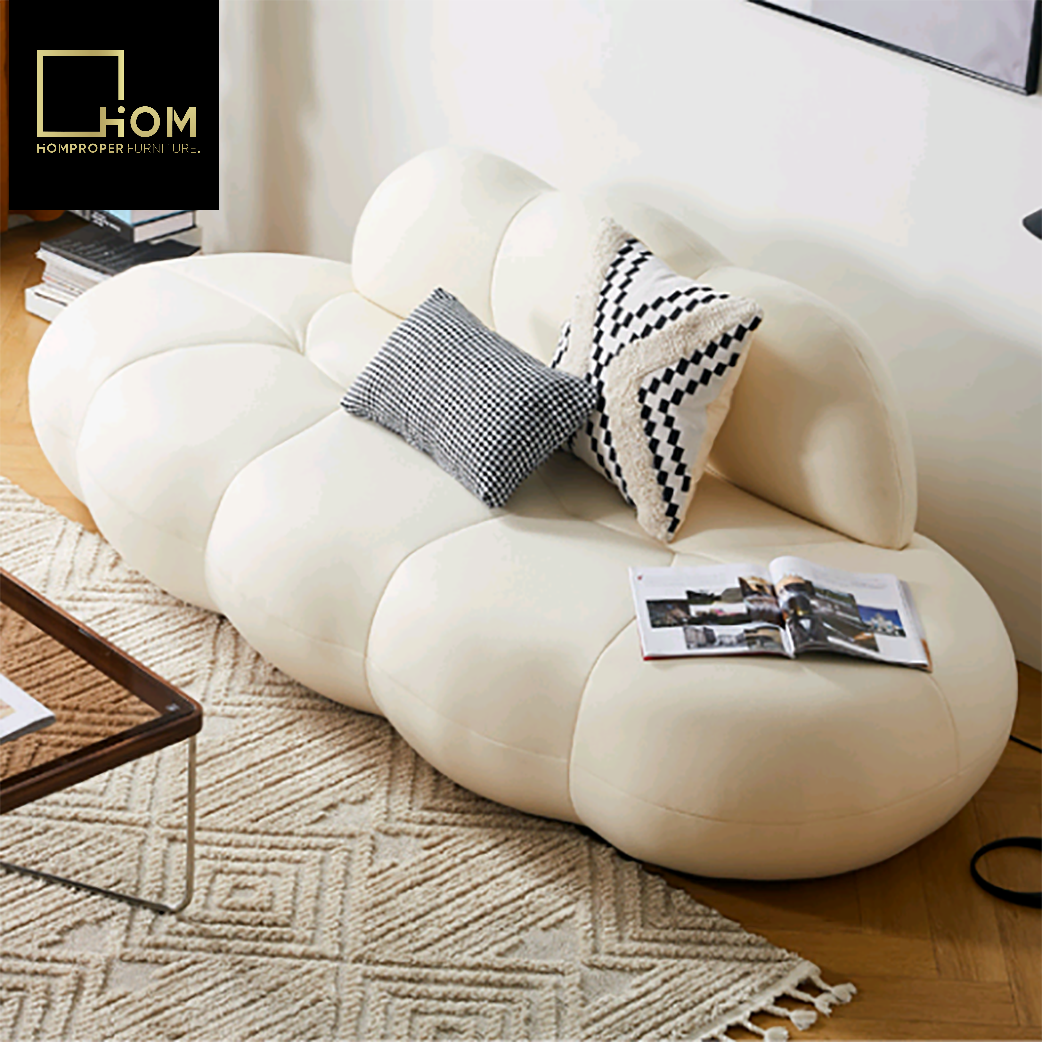 Nordic flocking fabric sofa lazy living room modern simple light luxury small apartment creative net red cloud sofa