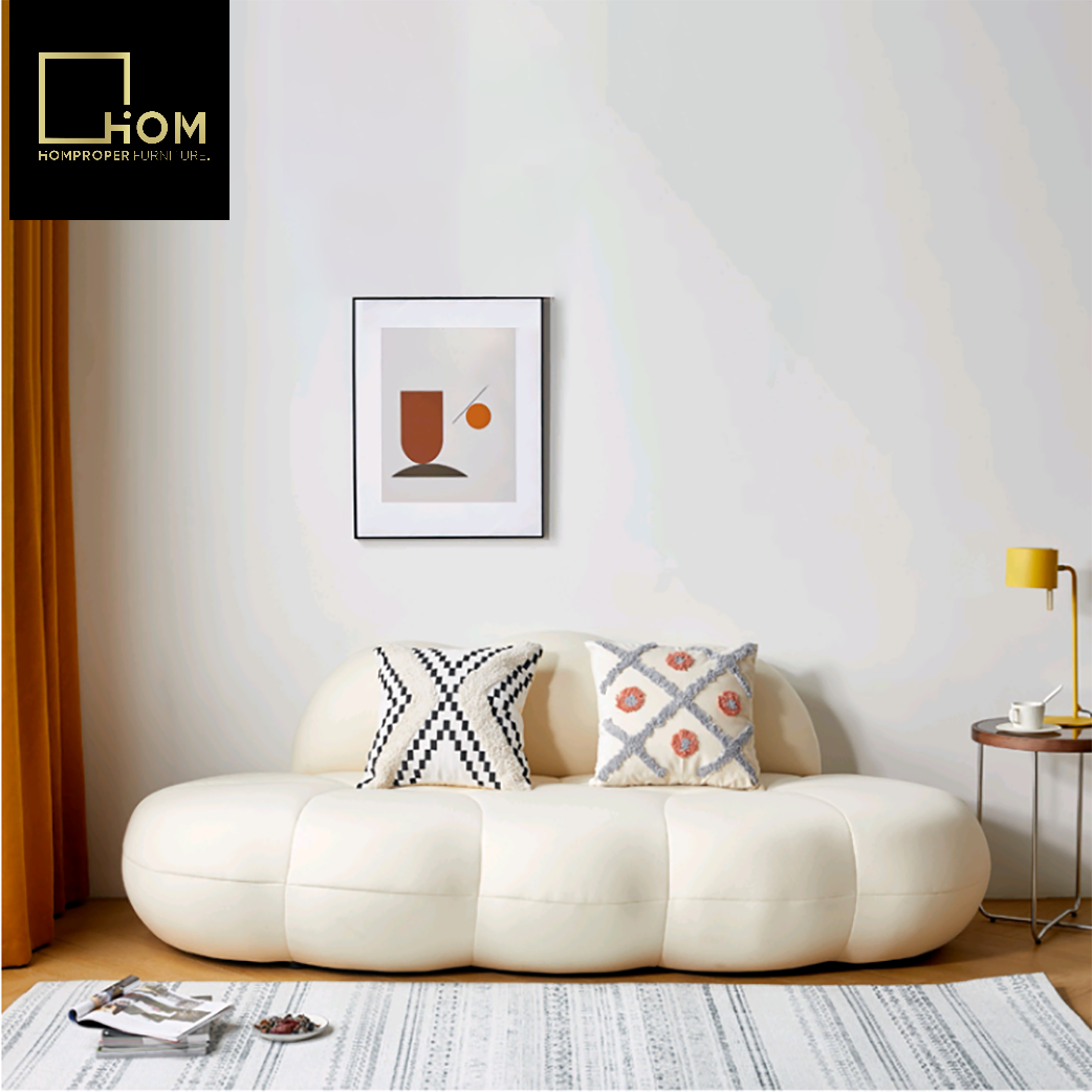 Nordic flocking fabric sofa lazy living room modern simple light luxury small apartment creative net red cloud sofa