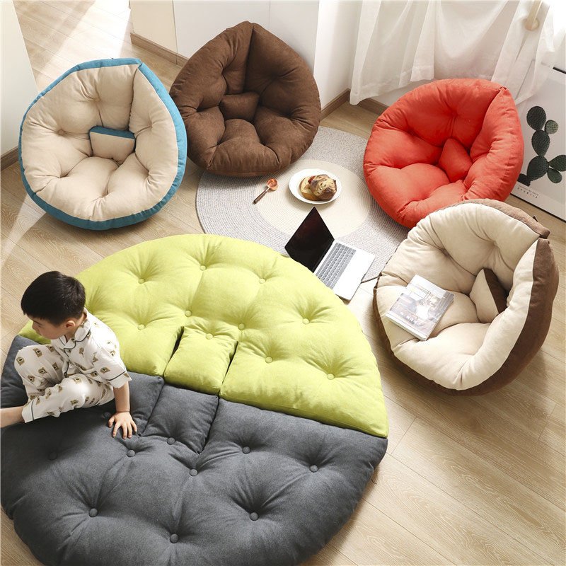 Machine washable multiple colors egg roll shape room large bean bag sofa Floor Cushion chair for adult kids