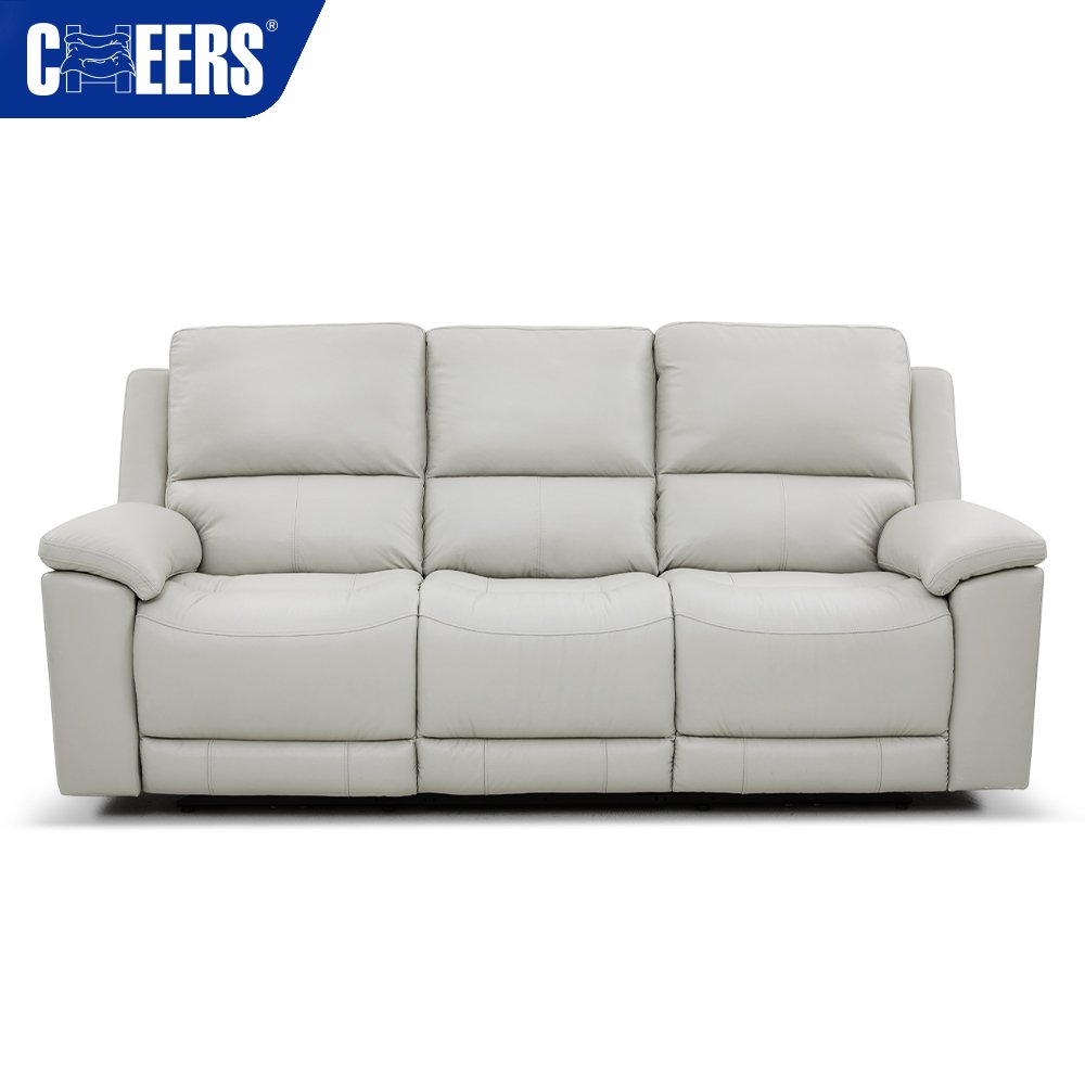 MANWAH CHEERS Euro Leather Power Reclining Living Room Sofa 3+2+1 Luxury Sofa Set with USB for Living Room