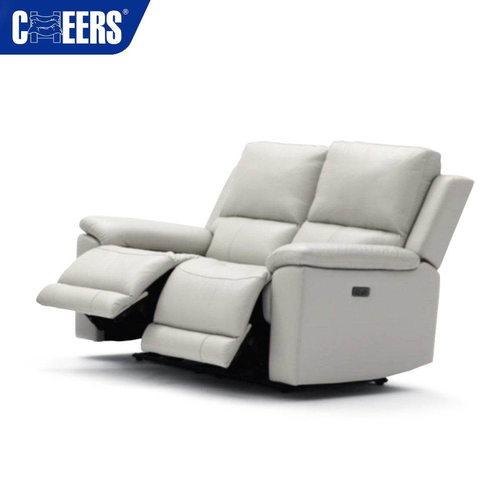 MANWAH CHEERS Euro Leather Power Reclining Living Room Sofa 3+2+1 Luxury Sofa Set with USB for Living Room