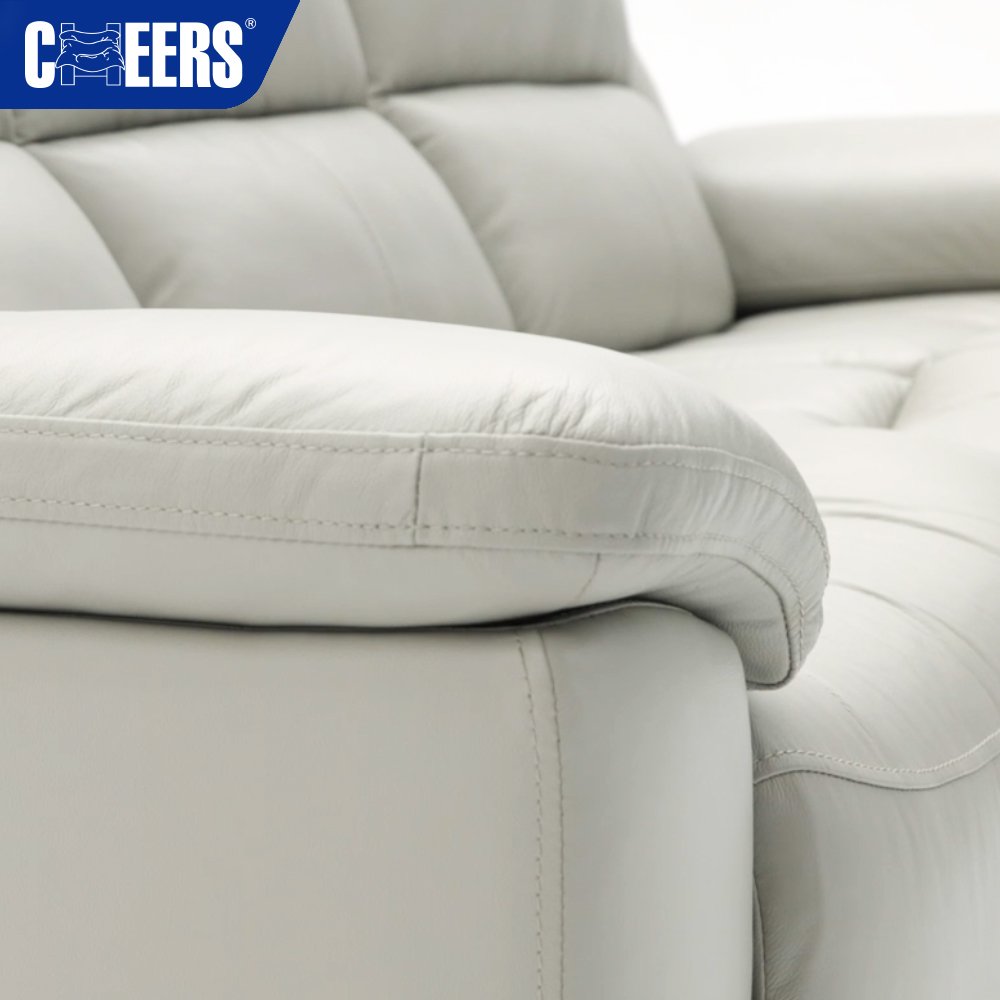MANWAH CHEERS Euro Leather Power Reclining Living Room Sofa 3+2+1 Luxury Sofa Set with USB for Living Room