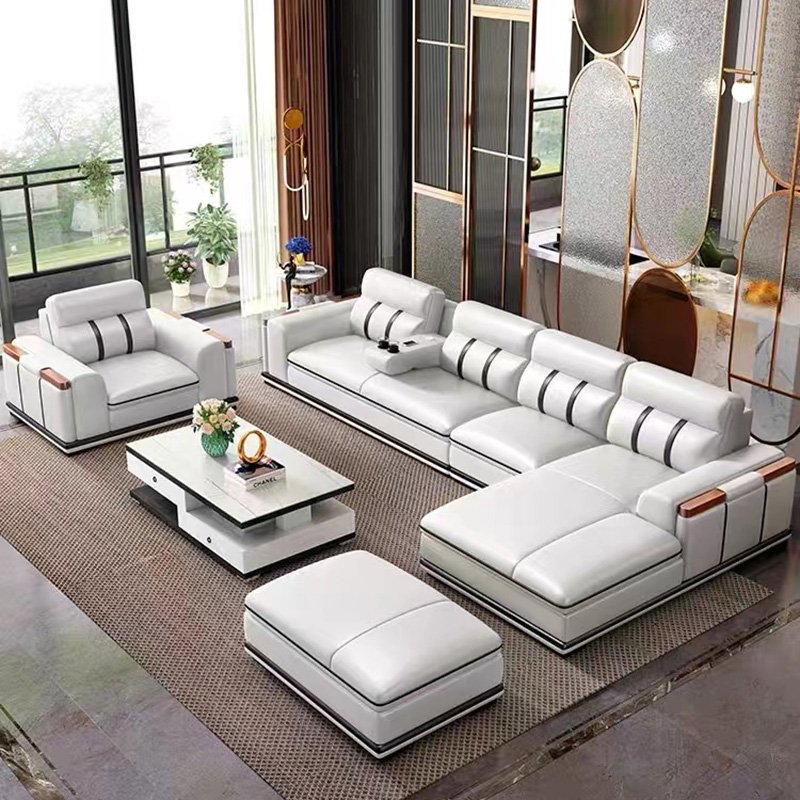 Sectional couch sofa set luxury nordic sofa set living room home leather sofa