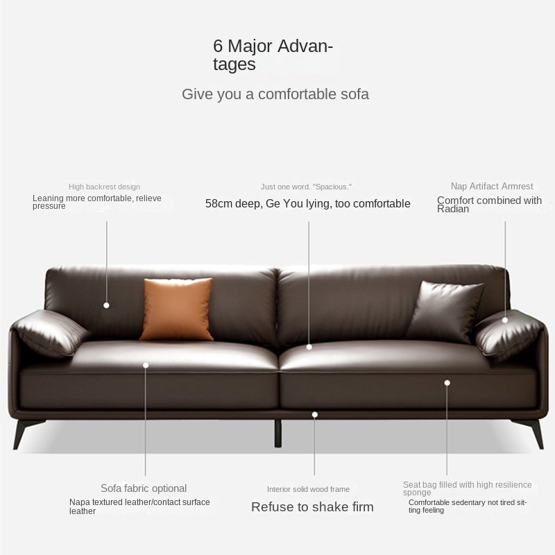 Modern Nordic 2-Seater Leather Office Sofa Set Modular European Style for Commercial Reception Schools Workshops Home Offices