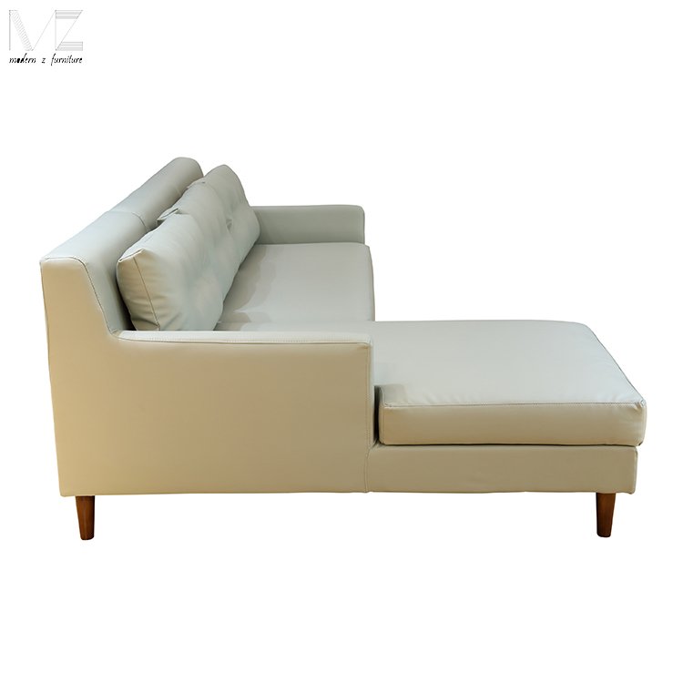 Nordic Designs Customizable Living Room Furniture 4 Seater Modern Sectional Leather Corner Lounge Chaise Sofa Set