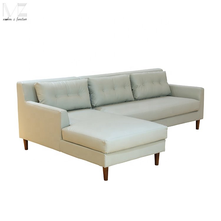 Nordic Designs Customizable Living Room Furniture 4 Seater Modern Sectional Leather Corner Lounge Chaise Sofa Set