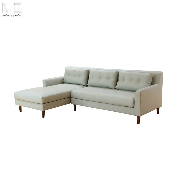 Nordic Designs Customizable Living Room Furniture 4 Seater Modern Sectional Leather Corner Lounge Chaise Sofa Set