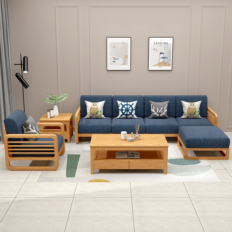 Nordic fabric sofa Detachable and washable Factory Low Price Sells OEM ODM solid wood sofa combination