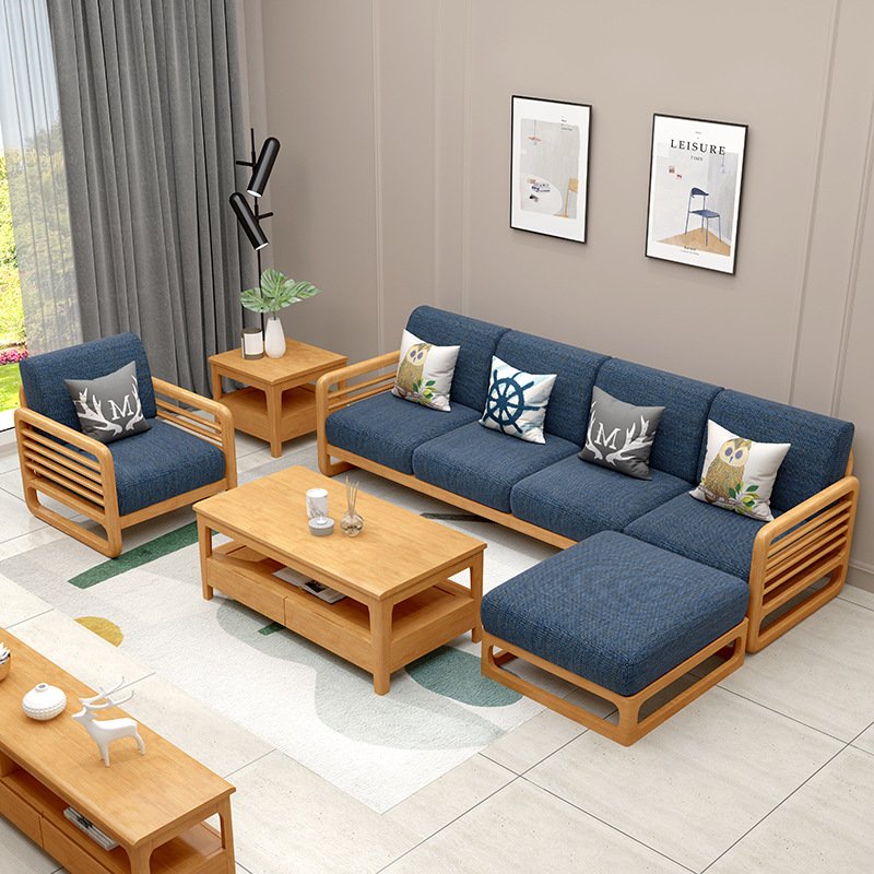 Nordic fabric sofa Detachable and washable Factory Low Price Sells OEM ODM solid wood sofa combination