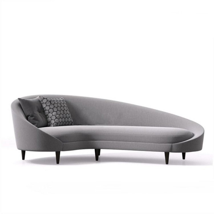 Nordic modern arc three-seat sofa combination office lamb wool studio reception sofa coffee table combination