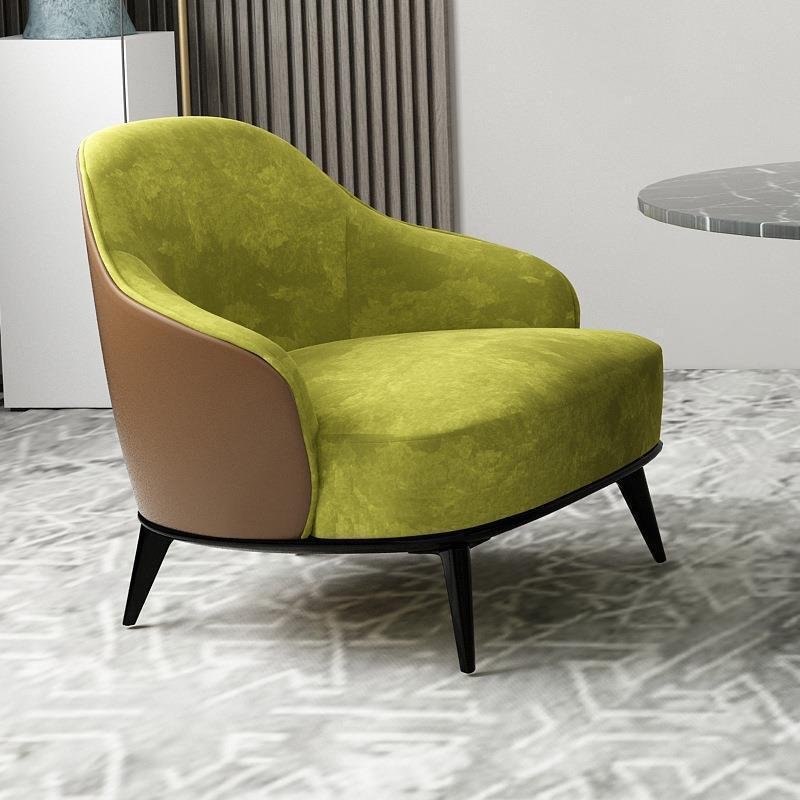 Modern Minimalist Italian Style Office Reception Sofa Set Curved Fabric Sofa with Solid Wood Frame and High Resilience Sponge