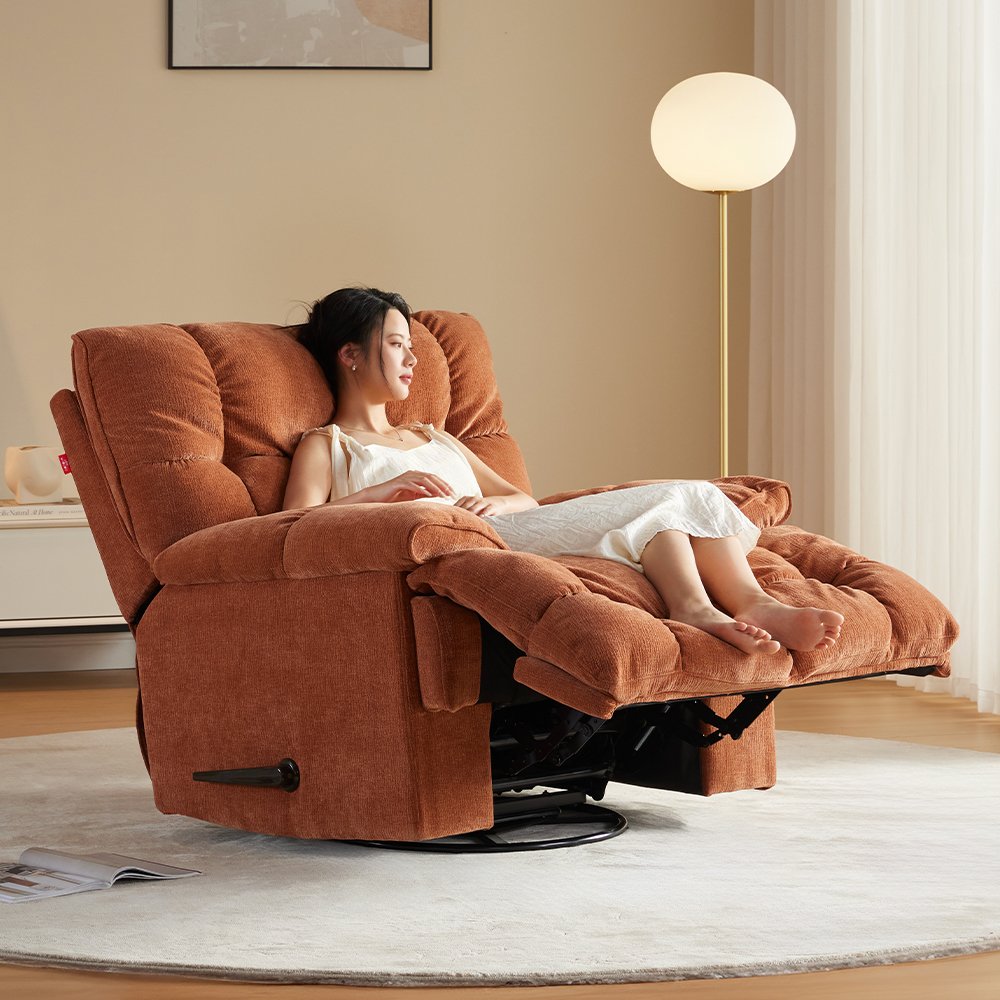 Sans Best Selling Sofas Reclinables Swivel Glider Single White Fabric Relaxing Recliner Chair