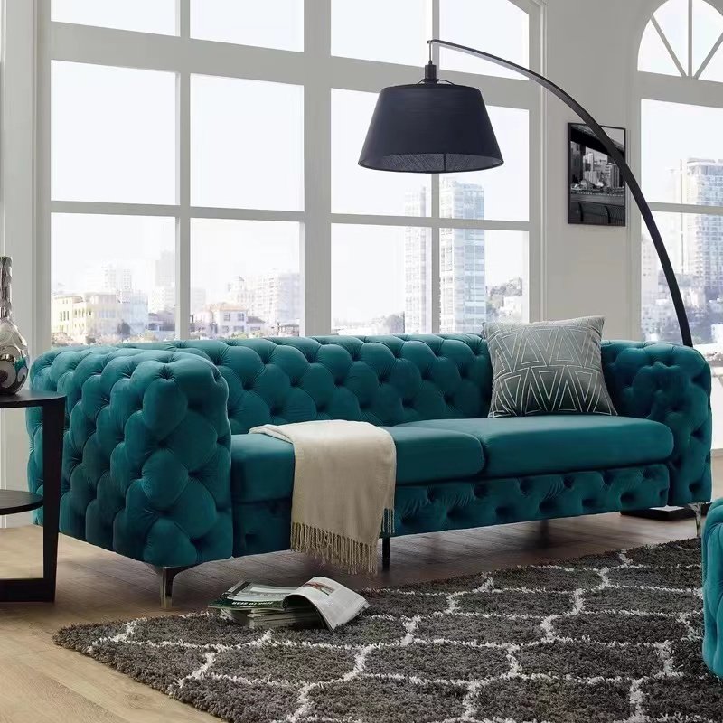 KABASA Light Luxury Simple Sofa for Living Room Beauty Salon Reception Cloth Store Lamb Velvet Sofa Fabric Bedroom Furniture Set