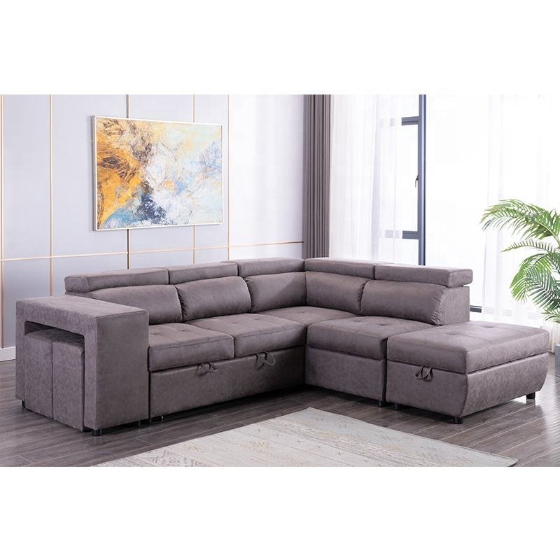 Wholesale Cheap Price Pull Out Sofa Bed Living Room Furniture L Shaped Corner Sofa Bed With Storage