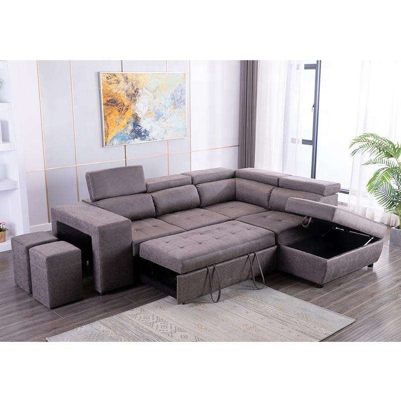 Wholesale Cheap Price Pull Out Sofa Bed Living Room Furniture L Shaped Corner Sofa Bed With Storage