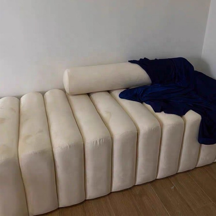 Italian minimalist velvet fabric art sofa bench stylish modern corner living room sofa creative sofa stool