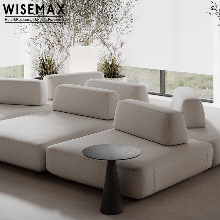 WISEMAX FURNITURE living room sofas fabric Italian combination floor sofa couch set 7seater sectional adjustable floor sofa set