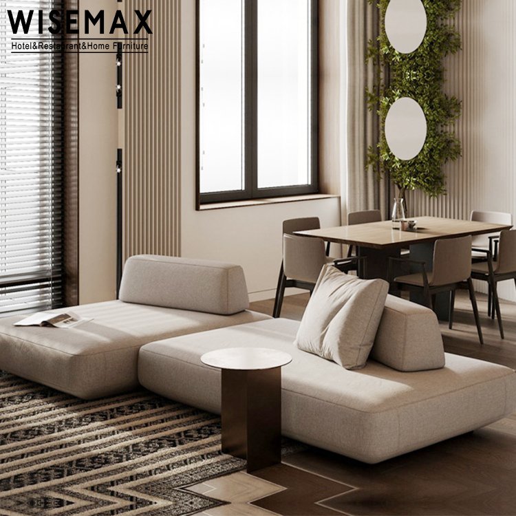 WISEMAX FURNITURE living room sofas fabric Italian combination floor sofa couch set 7seater sectional adjustable floor sofa set