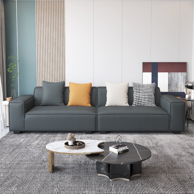 Vekin minimalist sofa living room furniture modern simple small family luxury three person combination sofa